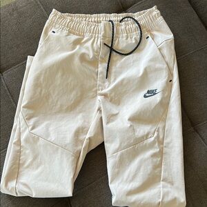 Nike Cream Jogger Pants with Black Logo